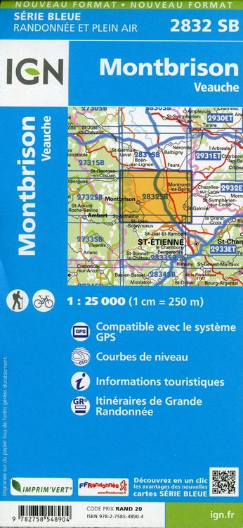 Produktbild: Montbrison - Veauche 1:25 000