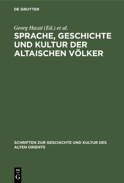 Produktbild: Sprache, Geschichte und Kultur der Altaischen V&ouml;lker