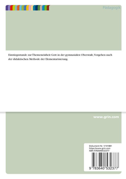 Produktbild: Unterrichtsstunde: Existiert Gott?