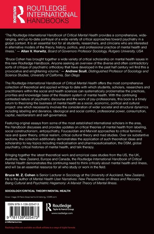 Produktbild: Routledge International Handbook of Critical Mental Health