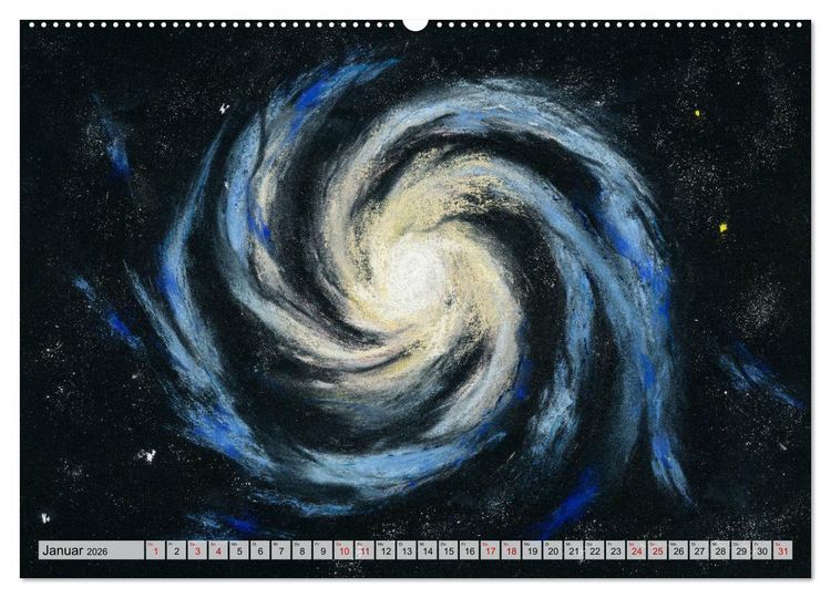 Produktbild: Gemaltes Weltall (Wandkalender 2026 DIN A2 quer), CALVENDO Monatskalender