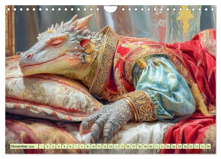 Produktbild: Ewige Drachenliebe - Eine zeitlose Faszination (Wandkalender 2026 DIN A4 quer), CALVENDO Monatskalender