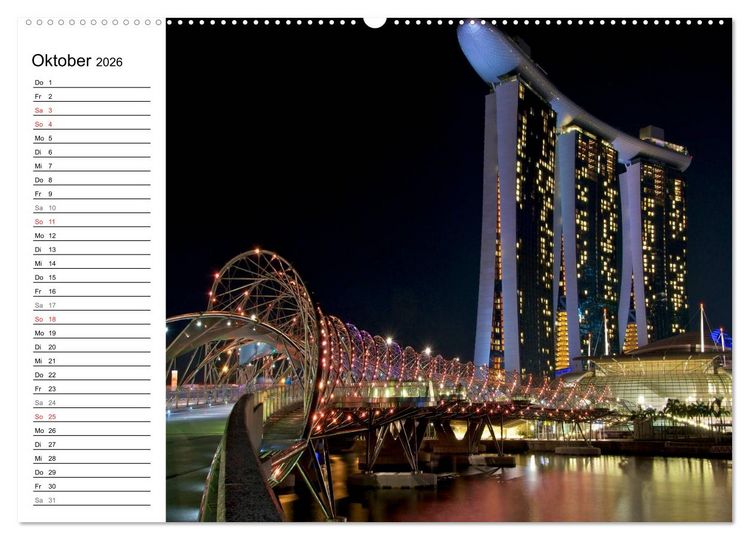 Produktbild: Singapur - Die Farben der Nacht (Wandkalender 2026 DIN A2 quer), CALVENDO Monatskalender