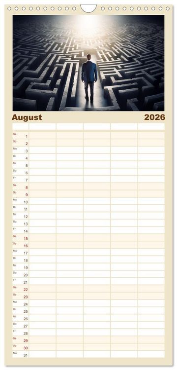 Produktbild: Familienplaner 2026 - Labyrinth Universum mit 5 Spalten (Wandkalender, 21 x 45 cm) CALVENDO