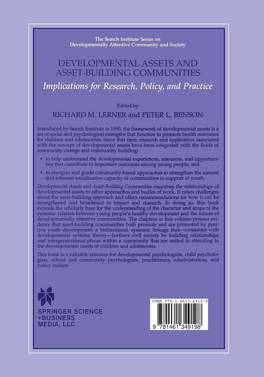 Produktbild: Developmental Assets and Asset-Building Communities