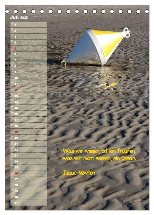 Produktbild: maritim inspiriert / Geburtstagskalender (Tischkalender 2026 DIN A5 hoch), CALVENDO Monatskalender
