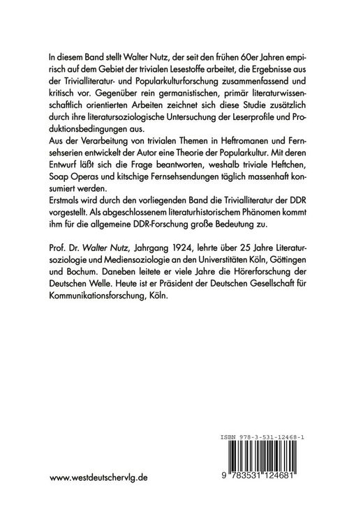 Produktbild: Trivialliteratur und Popularkultur