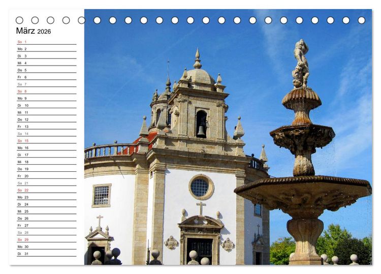 Produktbild: Jakobsweg - Camino Portugues Central (Tischkalender 2026 DIN A5 quer), CALVENDO Monatskalender