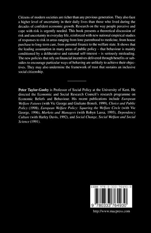 Produktbild: Risk, Trust and Welfare