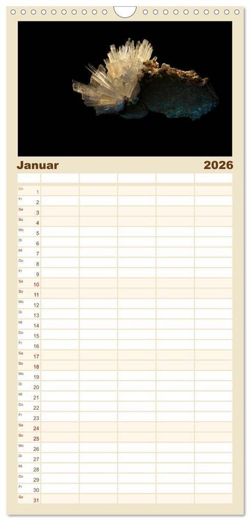 Produktbild: Familienplaner 2026 - MINERALIEN designed by nature mit 5 Spalten (Wandkalender, 21 x 45 cm) CALVENDO