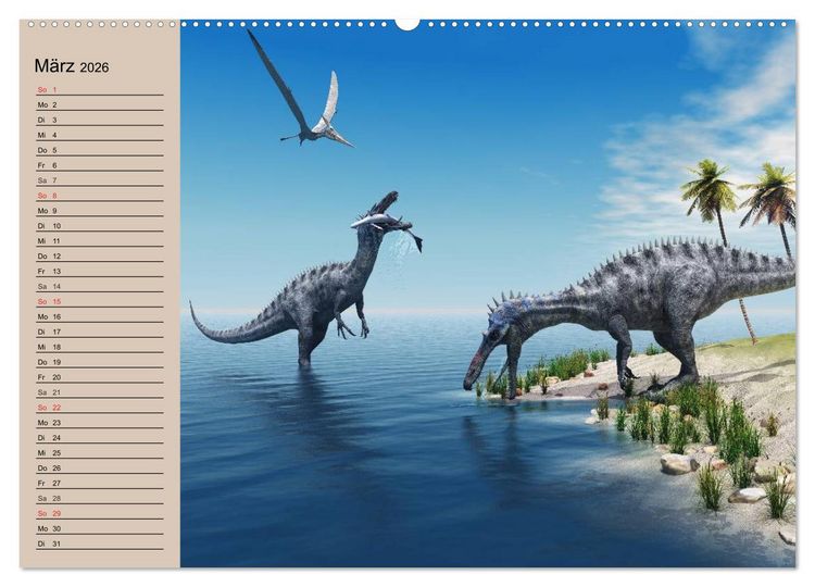 Produktbild: Dinosaurier. Urzeitliche Giganten (Wandkalender 2026 DIN A2 quer), CALVENDO Monatskalender