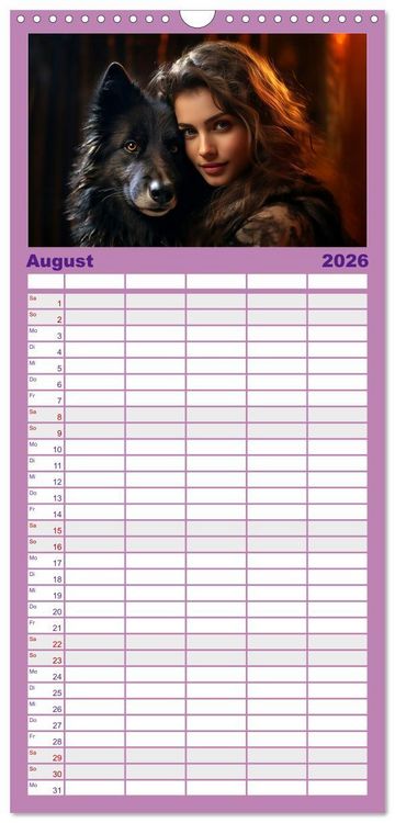 Produktbild: Familienplaner 2026 - Verzaubert von Magie und Romantik mit 5 Spalten (Wandkalender, 21 x 45 cm) CALVENDO