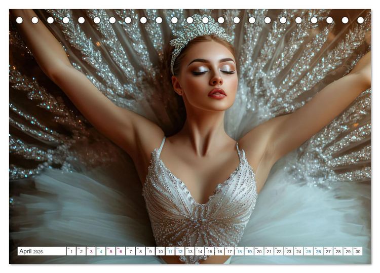 Produktbild: Ballerinas in Diamanten (Tischkalender 2026 DIN A5 quer), CALVENDO Monatskalender