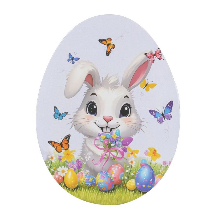 Produktbild: Idena Geschenkbox Ostern oval Hase wei&szlig; 16,5x22x8,5cm