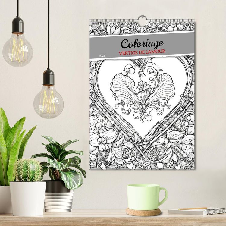 Produktbild: Coloriage (Calendrier mural 2026 DIN A4 horizontal), CALVENDO calendrier mensuel