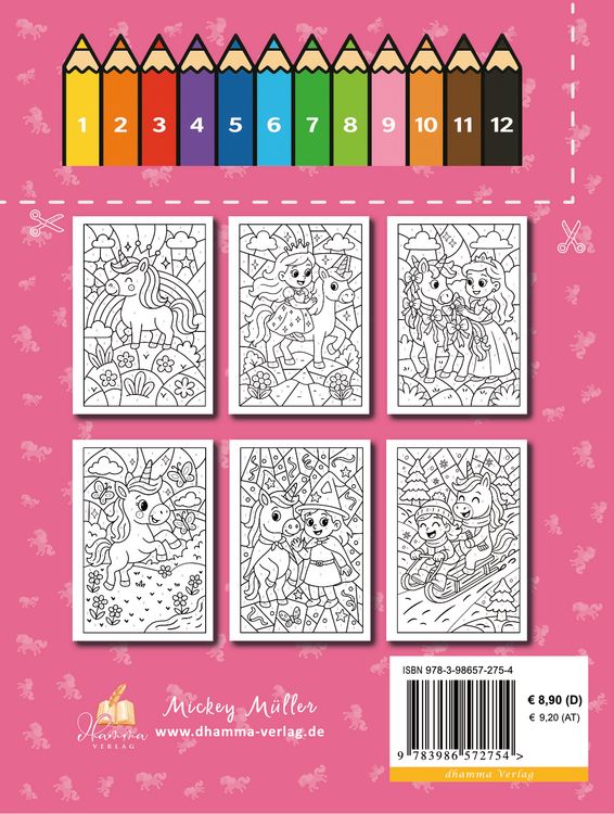 Produktbild: Malen nach Zahlen Einhorn Malbuch f&uuml;r Kinder ab 5&ndash;7 Jahren