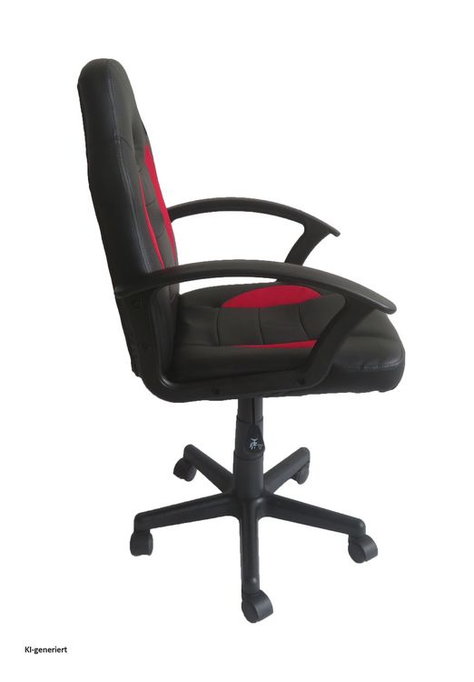 Produktbild: HTI-Living Schreibtischstuhl Junior h&ouml;henverstellbar ergonomischer Drehstuhl Schwarz-Rot