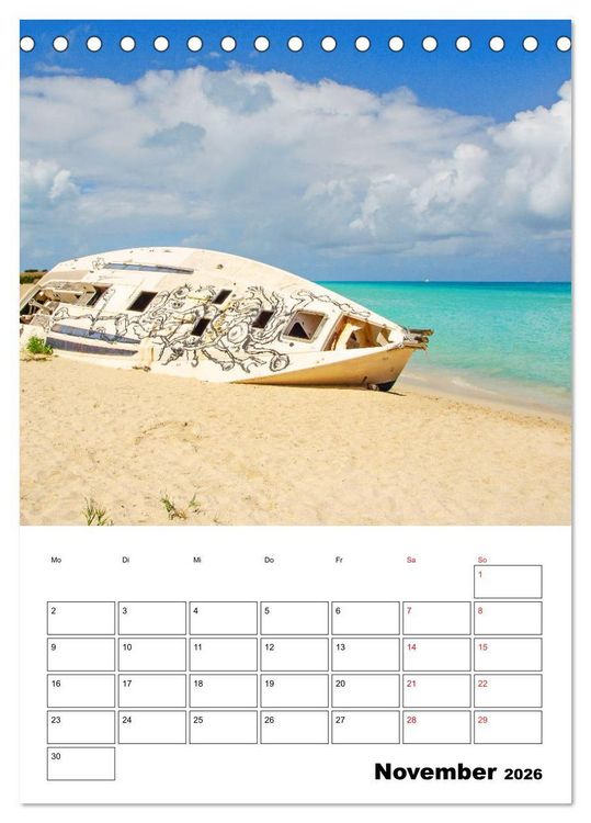 Produktbild: Karibik pur - mit Charme und Zauber (Tischkalender 2026 DIN A5 hoch), CALVENDO Monatskalender