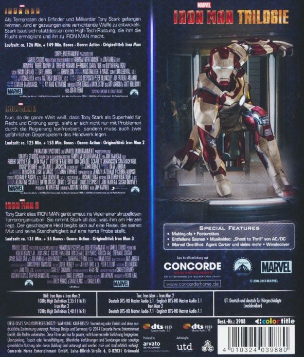 Produktbild: Iron Man - Trilogie [CE] [3 BRs]