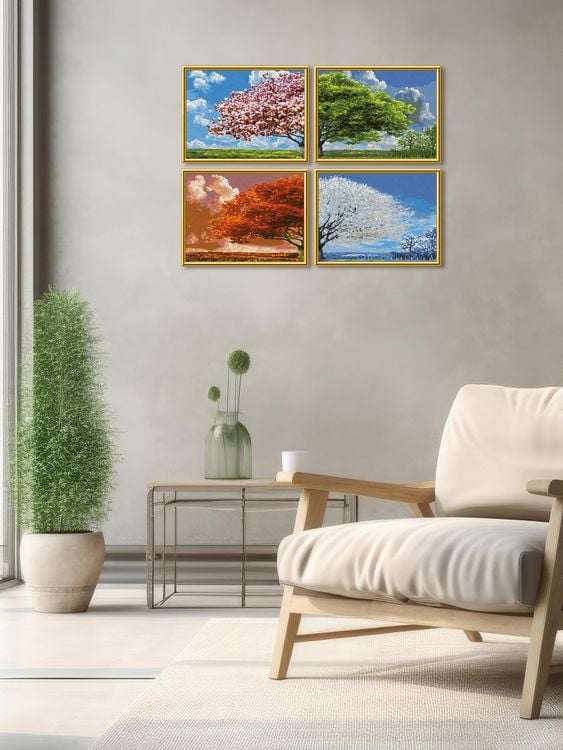 Schipper 609340902 - Malen nach Zahlen, Vier Jahreszeiten, Quattro je 18x24cm