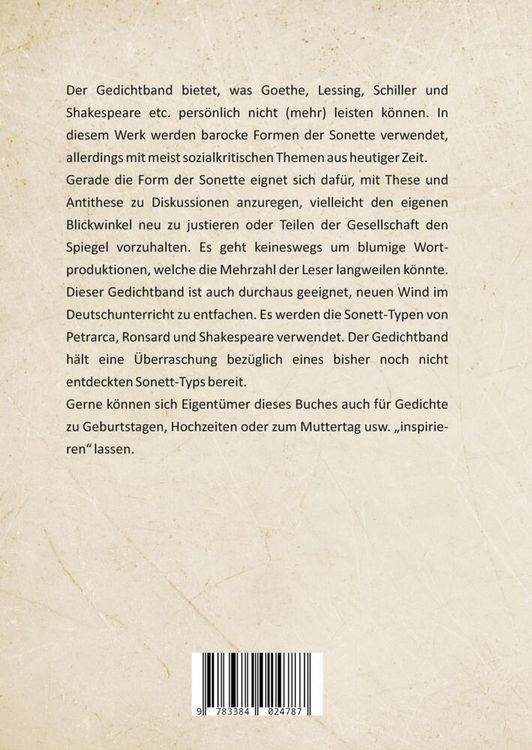 Produktbild: Handgemachte Sonette