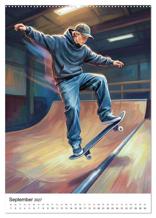 Produktbild: Level Up - Skate Vibes (hochwertiger Premium Wandkalender 2027 DIN A2 hoch), Kunstdruck in Hochglanz