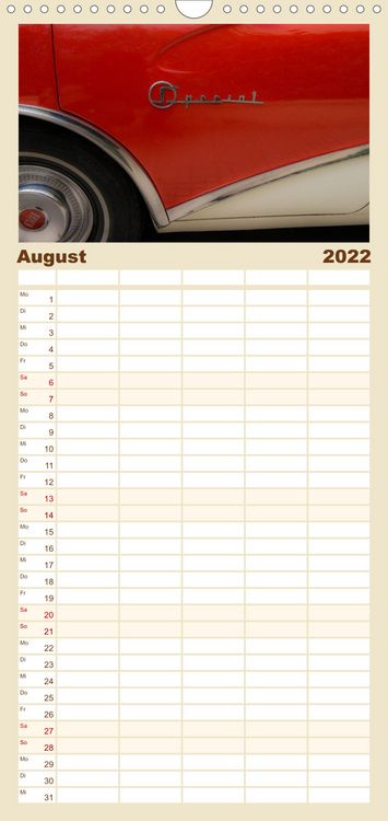 Produktbild: Classic Autos - Familienplaner hoch (Wandkalender 2022 , 21 cm x 45 cm, hoch)