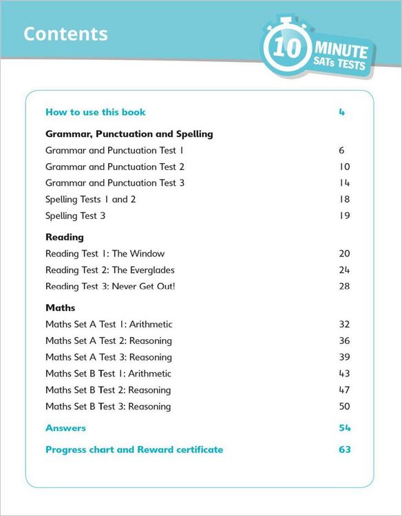 Produktbild: Grammar, Reading & Maths 10-Minute SATs Tests Ages 10-11