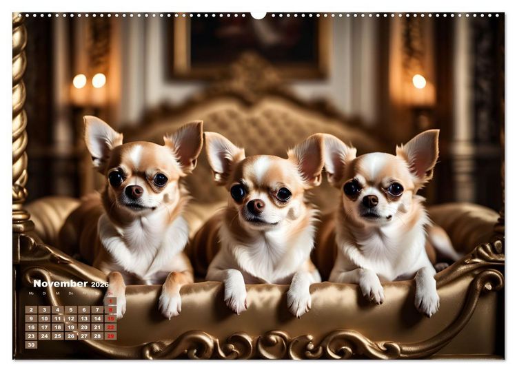 Produktbild: Chihuahua - der mutige Winzling (hochwertiger Premium Wandkalender 2026 DIN A2 quer), Kunstdruck in Hochglanz
