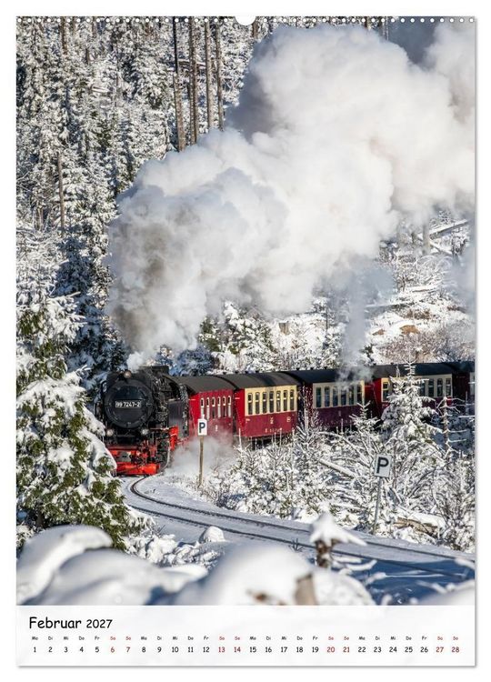 Produktbild: Mit der Dampflok durch den Harz (Wandkalender 2027 DIN A2 hoch), CALVENDO Monatskalender
