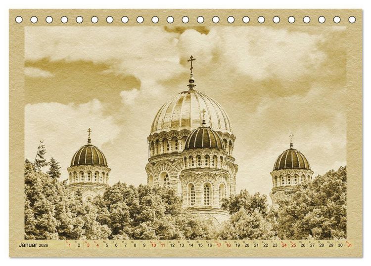 Produktbild: Riga &ndash; Ein Kalender im Zeitungsstil (Tischkalender 2026 DIN A5 quer), CALVENDO Monatskalender