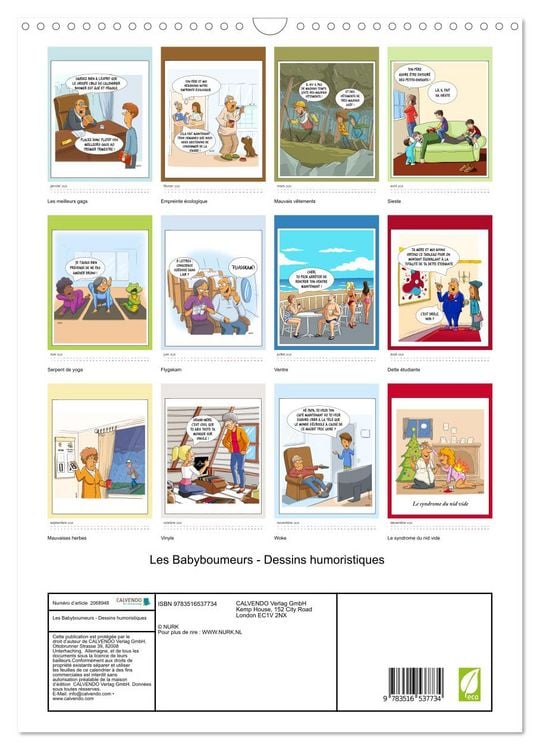 Produktbild: Les Babyboumeurs - Dessins humoristiques (Calendrier mural 2026 DIN A3 horizontal), CALVENDO calendrier mensuel
