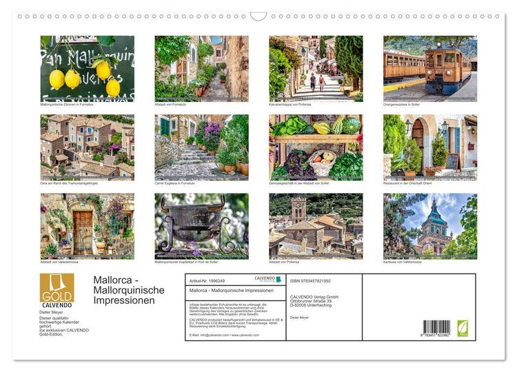 Produktbild: Mallorca - Mallorquinische Impressionen (Wandkalender 2026 DIN A2 quer), CALVENDO Monatskalender