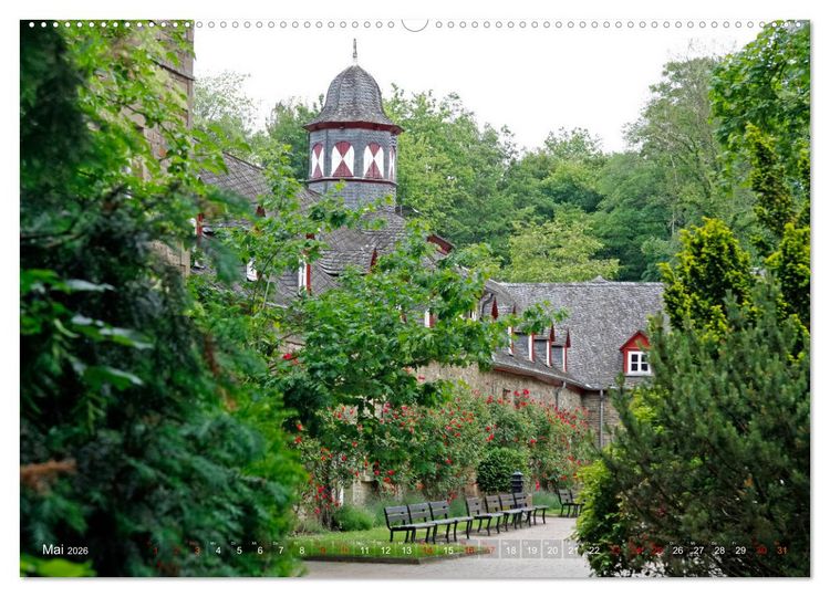 Produktbild: Burgen, Schl&ouml;sser, Herrenh&auml;user im Bergischen Land (hochwertiger Premium Wandkalender 2026 DIN A2 quer), Kunstdruck in Hochglanz
