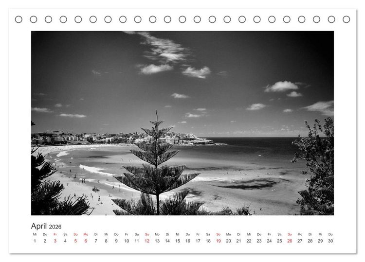 Produktbild: SYDNEY Monochrom (Tischkalender 2026 DIN A5 quer), CALVENDO Monatskalender