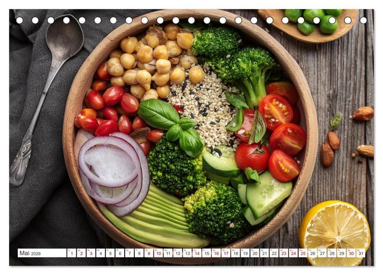 Produktbild: Vegane Bowls - Eine Sch&uuml;ssel voller Geschmack (Tischkalender 2026 DIN A5 quer), CALVENDO Monatskalender