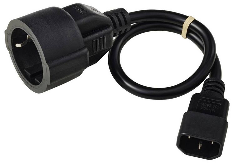 Produktbild: Sygonix SY-7154200 Strom Anschlusskabel Schwarz 0.30m