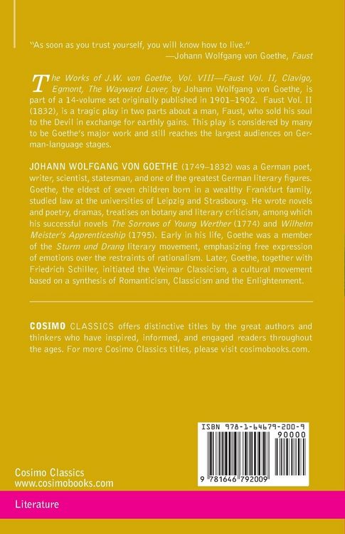Produktbild: The Works of J.W. von Goethe, Vol. VIII (in 14 volumes)