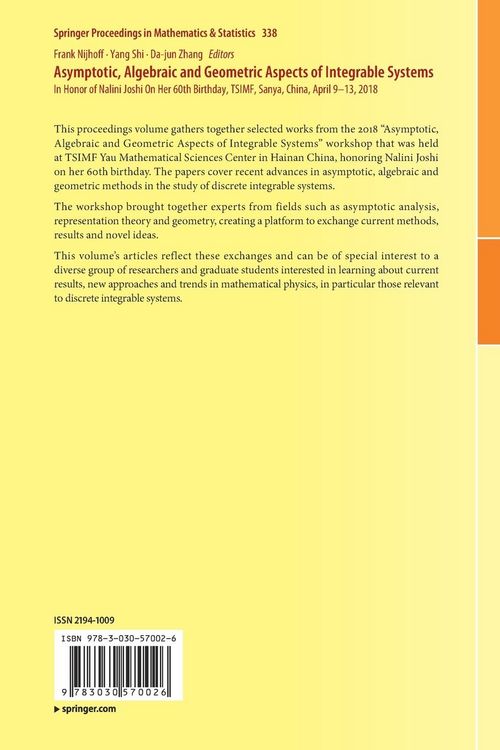 Produktbild: Asymptotic, Algebraic and Geometric Aspects of Integrable Systems