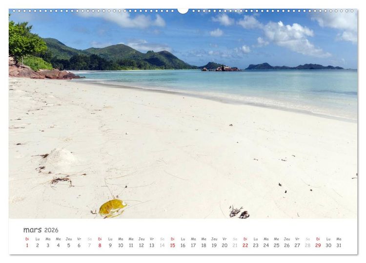 Produktbild: Paysages des Seychelles (Calendrier mural 2026 DIN A2 vertical) calendrier de bureau