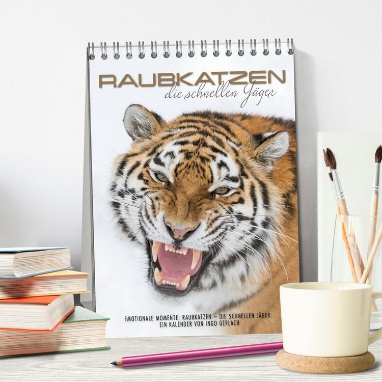 Produktbild: Emotionale Momente: Raubkatzen - die schnellen J&auml;ger. (Tischkalender 2027 DIN A5 hoch), CALVENDO Monatskalender