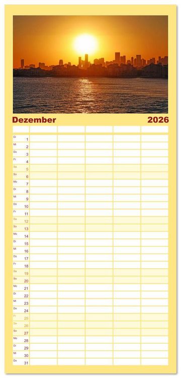Produktbild: Familienplaner 2026 - Miami und Miami Beach mit 5 Spalten (Wandkalender, 21 x 45 cm) CALVENDO