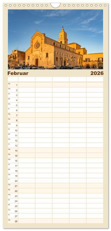 Produktbild: Familienplaner 2026 - Italiens Welterbe Matera mit 5 Spalten (Wandkalender, 21 x 45 cm) CALVENDO
