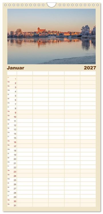 Produktbild: Familienplaner 2027 - Zwischen See und Himmel - Waren (M&uuml;ritz) im Wandel der Jahreszeiten mit 5 Spalten (Wandkalender, 21 x 45 cm) CALVENDO