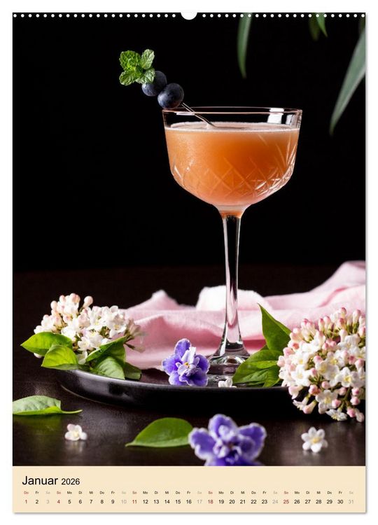 Produktbild: Cocktails mit Blumen und Pflanzen (Wandkalender 2026 DIN A2 hoch), CALVENDO Monatskalender