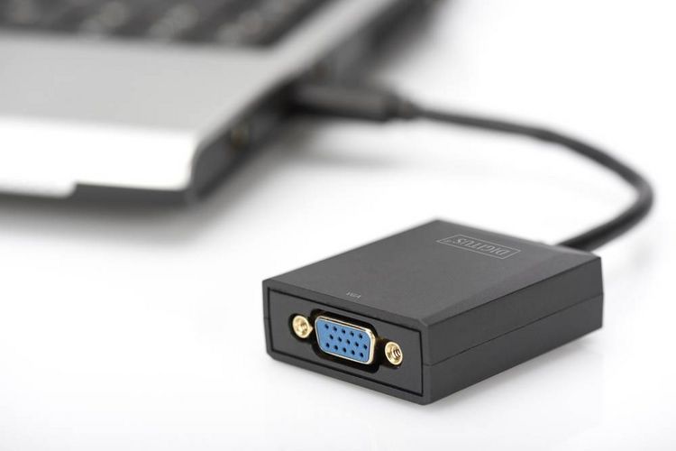 Produktbild: Digitus USB 3.2 Gen 1 (USB 3.0), VGA, Notebook, TV, Monitor, Video Adapterkabel [1x USB 3.2 Gen 1 Stecker A (USB 3.0) - 1x VGA-Buchse] DA-70840 15.00