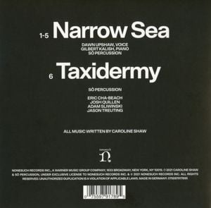 Produktbild: Upshaw/Kalish/SO Percussion: Caroline Shaw:Narrow Sea
