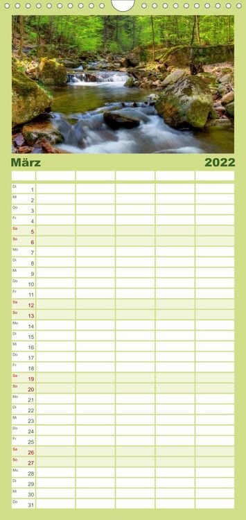 Produktbild: Harz Landschaften - Familienplaner hoch (Wandkalender 2022 , 21 cm x 45 cm, hoch)