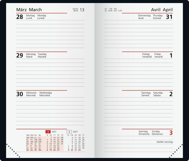 Produktbild: rido/id&eacute; 7016915047 Taschenkalender Mod. Taschenplaner int. 2027 "Smile" A6, Kunstleder
