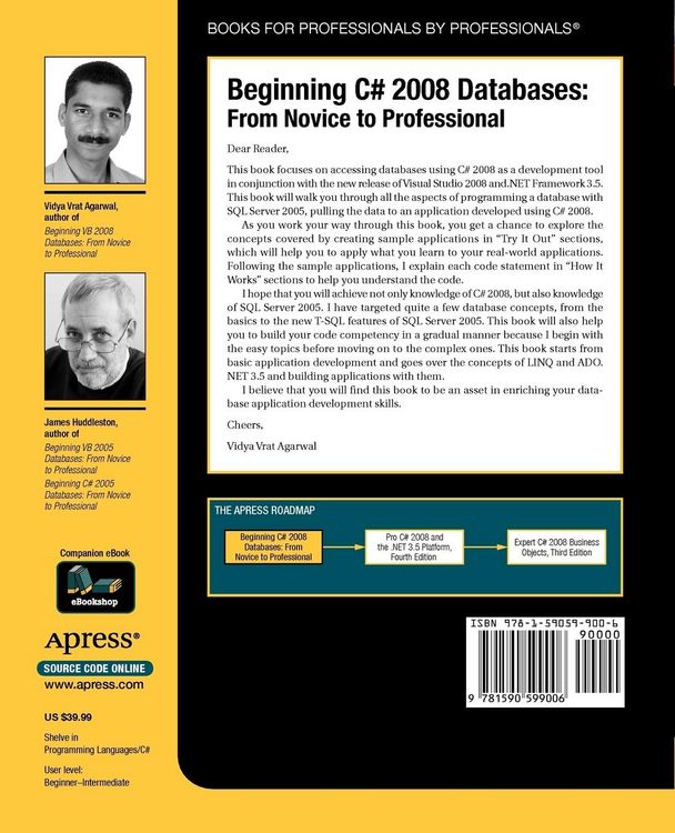 Produktbild: Beginning C# 2008 Databases